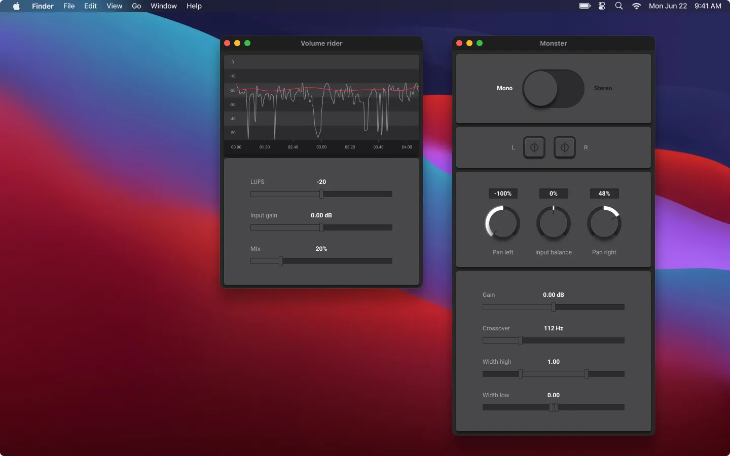 Monster stereo field manipulation plugin interface